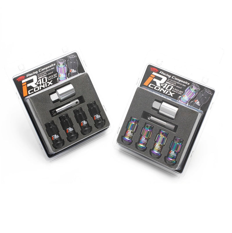 Project Kics R40 Iconix Lug Nuts – Matte Black (12x1.25) 16+4 With Locks