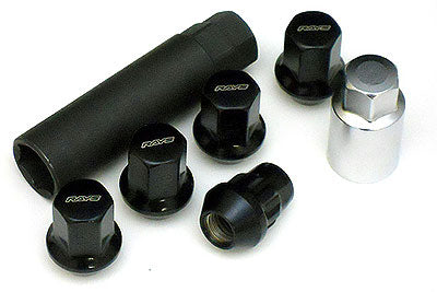 Rays M12x1.50 5 Hole 16pcs Nut 4pcs Lock Nut w/Adapter & Lock Nut Key - Chrome