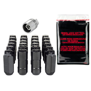 McGard 6 Lug Hex Install Kit w/Locks (Cone Seat Nut) M14X2.0 / 13/16 Hex / 2.25in. Length - Black - The Lug Nut Source 