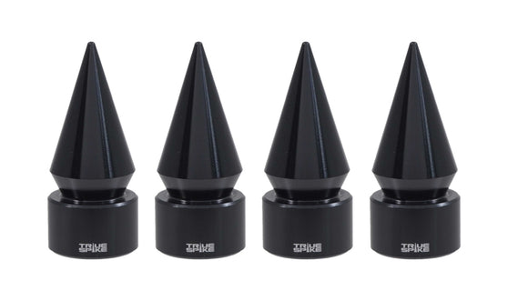4x Green Anodized Long Spike Valve Stem Caps – Metal Threaded For Wheel Tires (TVC28)