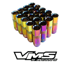 VMS Lug Nuts Extended - Tuner Style Neo Chrome (Steel) - The Lug Nut Source 