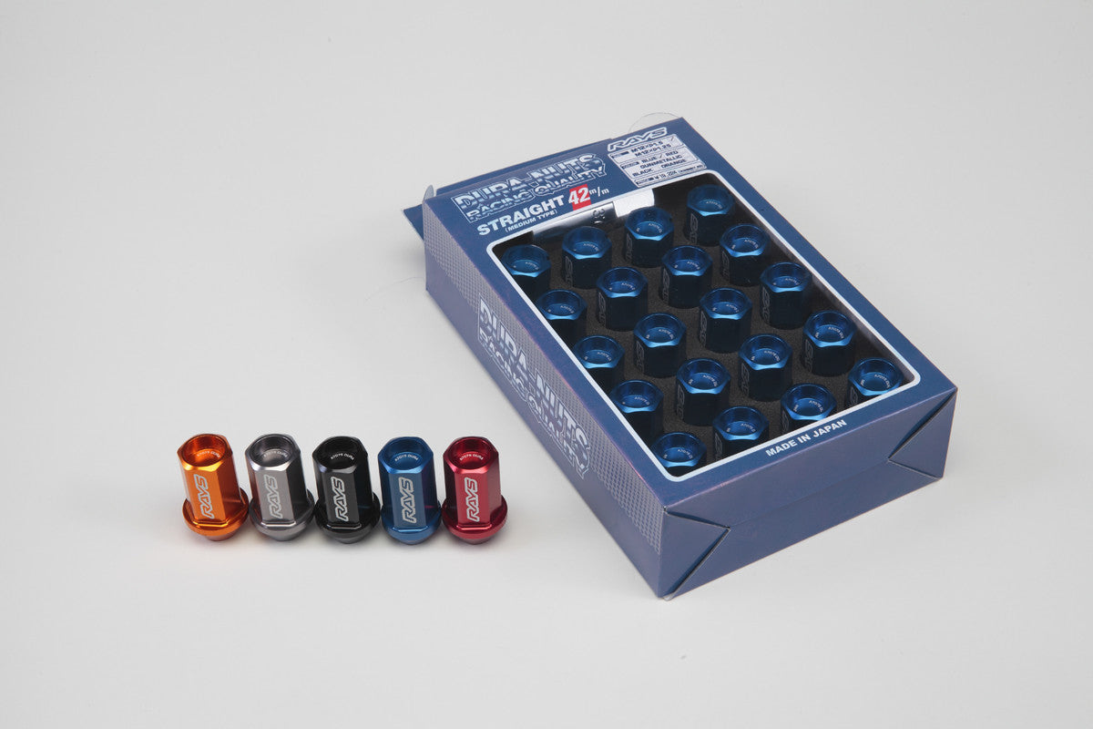 RAYS Volk Racing Straight L42 Dura Wheel Lock Lug Nuts - M12x1.5, Black